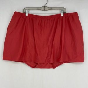 Swim 365 Womens Size 30W Swim Skort Coral Pink Attached Briefs Powernet Lining